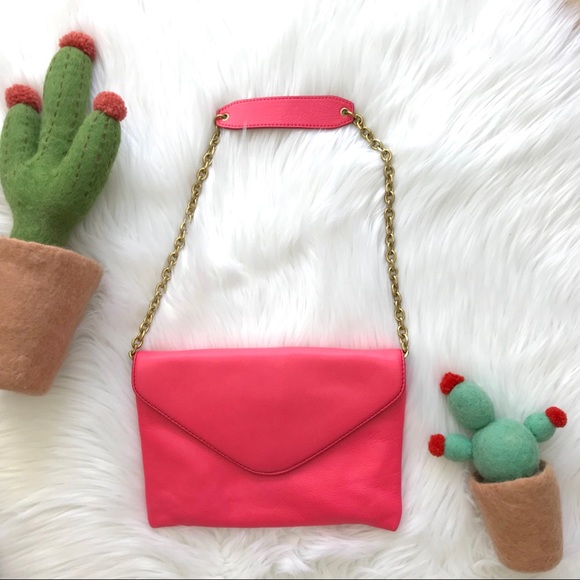 J. Crew Handbags - J. Crew neon pink invitation clutch